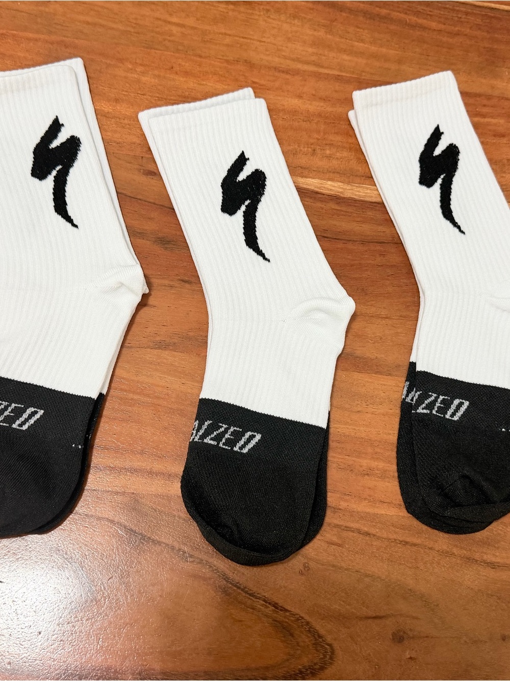 Set of 3 pairs Specialized women’s cycling socks  White & Black compression tall